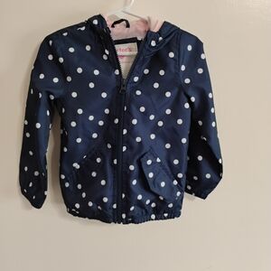 Carter's Navy and Pink Polka Dot Raincoat